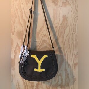 Womens Dutton Yellowstone Ranch Brown Rampage Crossbody Faux Leather Purse Bag